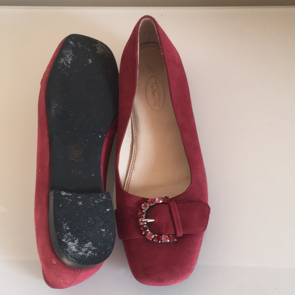 Classy Talbots Raspberry Suede Colored Stone Flats - image 5